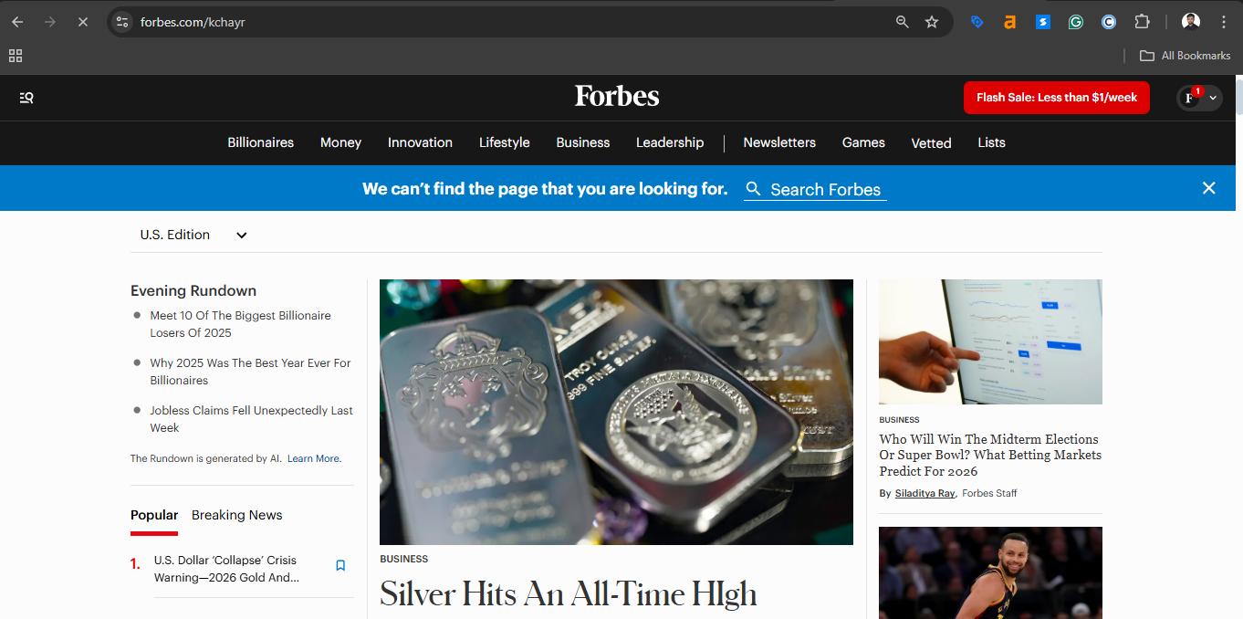 Forbes as the best 404 pages