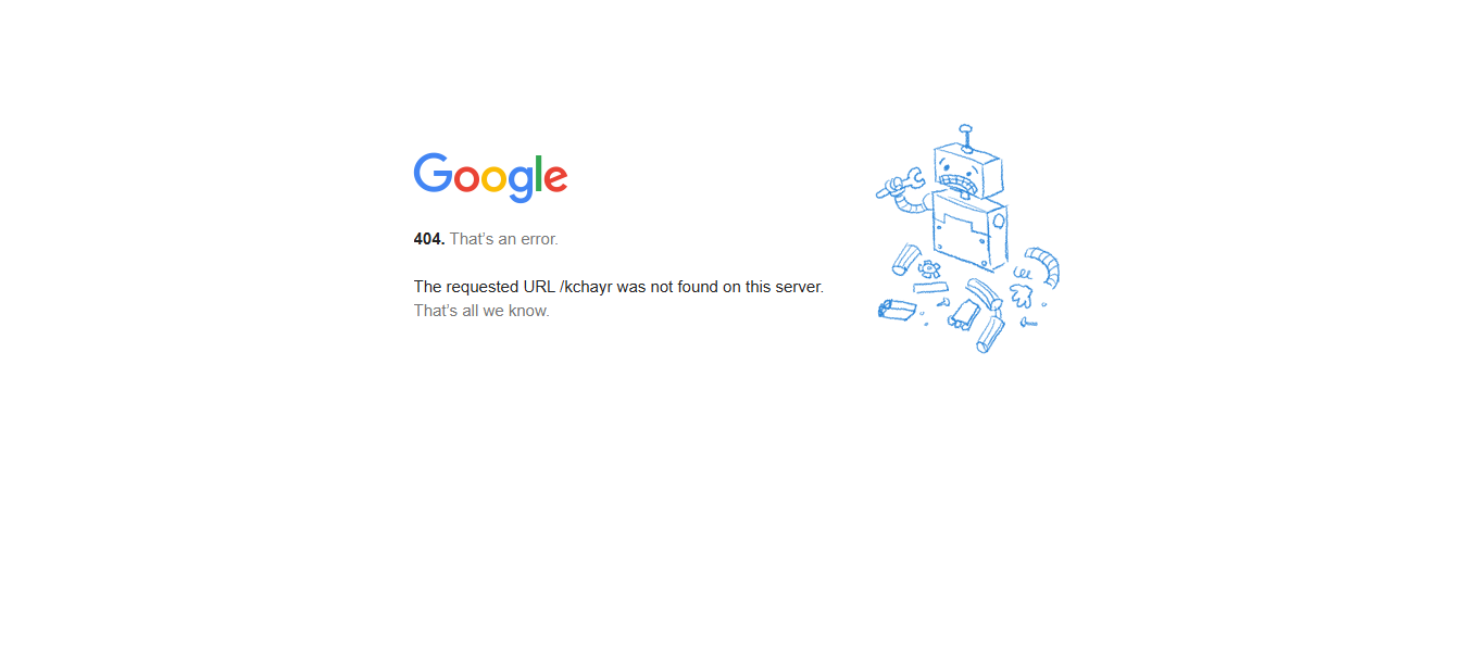 google page as best 404 pages