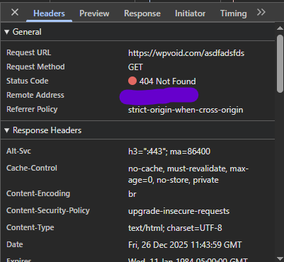 http status 404 not found of wpvoid
