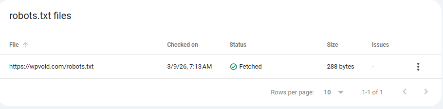 robots.txt fetch in wpvoid